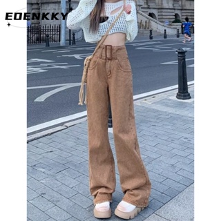 EOENKKY  กางเกงขายาว กางเกงยีสน์ผู้หญิง ทรงหลวม ๆ ตรง Retro Hip Hop Pants 2023 NEW Style  ins Unique สบาย Chic A97L807 36Z230909