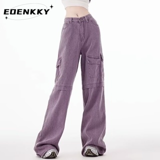 EOENKKY  กางเกงขายาว กางเกงยีสน์ผู้หญิง ทรงหลวม ๆ ตรง Retro Hip Hop Pants 2023 NEW Style  ins สบาย Stylish Beautiful A97L85W 36Z230909