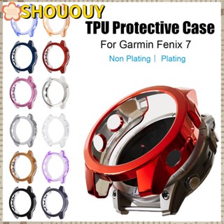 Shououy TPU ชุบหรูหรา กันฝุ่น กันชน เคสนาฬิกา สําหรับ Fenix 7