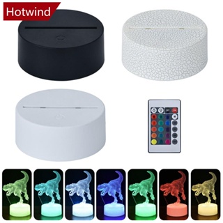 Hotwind ฐานโคมไฟกลางคืน LED 3D 16 สี พร้อมรีโมตคอนโทรล สาย USB A1W9