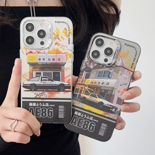 เคสโทรศัพท์มือถือ ชุบเงิน ลาย Initial D Racing Tofu Shop แฟชั่น สําหรับ iPhone 14 12 13 11 Pro Max