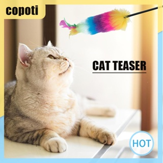 ไม้กายสิทธิ์ขนนก หลากสี ของเล่นสําหรับสัตว์เลี้ยง แมว [copoti.th]