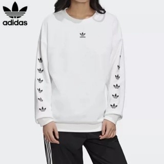 Adidas ของแท้ 100% เสื้อกันหนาวลําลอง คอกลม ใส่สบาย เรียบง่าย สําหรับสตรี FT1834