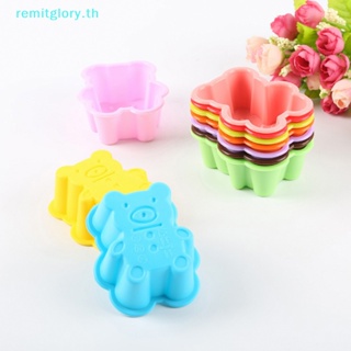 Remitglory แม่พิมพ์ซิลิโคน ลายดอกไม้ สุ่มสี สําหรับทําคัพเค้ก มัฟฟิน เบเกอรี่ 5 ชิ้น ต่อชุด