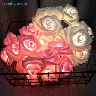 Remitglory สายไฟ LED รูปดอกกุหลาบ ชาร์จ USB สําหรับตกแต่งช่อดอกไม้ งานแต่งงาน ปาร์ตี้