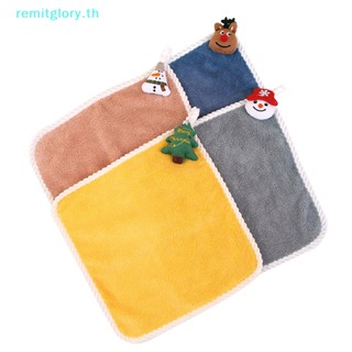 Remitglory ผ้าขนหนู ลายซานตาคลอส สีแดง ของขวัญปีใหม่ คริสต์มาส สําหรับตกแต่งบ้าน ห้องน้ํา