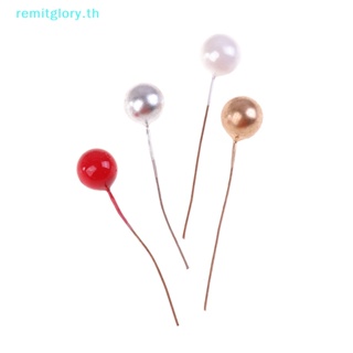 Remitglory ผลไม้ปลอม เชอร์รี่ ไข่มุก ขนาดเล็ก สําหรับตกแต่งปาร์ตี้คริสต์มาส 50 ชิ้น