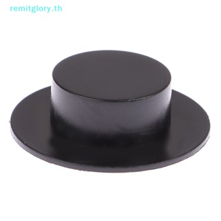 Remitglory หมวกพลาสติก ขนาดเล็ก 3.7 ซม. สีดํา สําหรับตกแต่งบ้านตุ๊กตา 10 ชิ้น