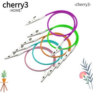 Cherry3 คลิปหนีบผ้ากันเปื้อน ซิลิโคน ยืดหยุ่น ทนอุณหภูมิสูง 15.7 นิ้ว ใช้ซ้ําได้ สําหรับเด็ก และผู้ใหญ่ 5 ชิ้น