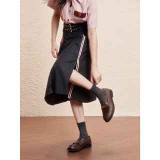 [presale] Kyouko Harry Potter skirt midi skirt  กระโปรงยาวเข็มขัดสองชั้นแถบลายผ่าข้าง