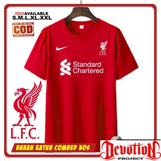 คอลูกเรือเสื้อยืด ผ้าฝ้าย ลาย LIVERPOOL THE REDS COMBED 30S สําหรับผู้ชาย ผู้หญิง 001S-5XL