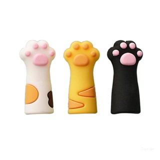 ท็อปเปอร์ดินสอซิลิโคน ลายการ์ตูนอุ้งเท้าแมวน่ารัก ป้องกันการเคี้ยว สําหรับเด็กนักเรียน จํานวน 3 ชิ้น