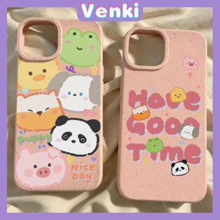 Venki - เข้ากันได้สำหรับ เคสไอโฟน เคสไอโฟน11 เคส iphone 11 เป็นมิตรกับสิ่งแวดล้อมย่อยสลายได้สีชมพูเคสกันกระแทกป้องกันสัตว์น่ารักเป็ดแพนด้าเข้ากันได้กับ iPhone 14 Pro max 13 Pro max 12 Pro Max 11 XR XS 7 8Plus