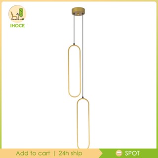 [Ihoce] จี้โคมไฟ รูปไข่ 2 ดวง 36W สีทอง สําหรับร้านอาหาร คลับ