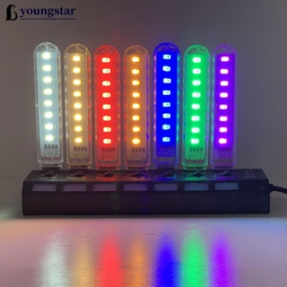 Youngstar โคมไฟอ่านหนังสือ Led 8 ดวง USB DC5V ขนาดเล็ก แบบพกพา สําหรับตกแต่งห้องนอน A8H8