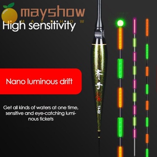 Mayshow ทุ่นลอยน้ําเหยื่อตกปลา LED สลิปดริฟท์หลอดสะดุดตาสามเหลี่ยมไฟท้ายลอยน้ํา