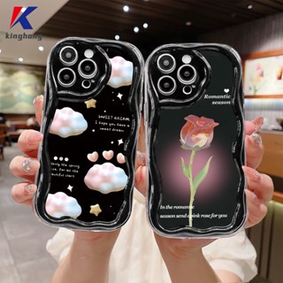 เคสโทรศัพท์มือถือ ขอบโค้ง ลายดอกกุหลาบ เมฆ 3D หลากสี สําหรับ VIVO Y16 Y22 Y22S Y02 Y12S Y35 Y56 Y02A Y12 Y20 Y15S Y15C Y21E Y21G Y91C