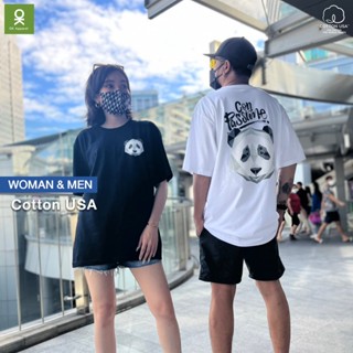 [COD]เสื้อยืดคอตตอนUSA เจ้าแรก! ลาย Panda New  เสื้อคู่ เสื้อแขนสั้น - OverSize ⚡️พร้อมส่ง⚡️S-5XL