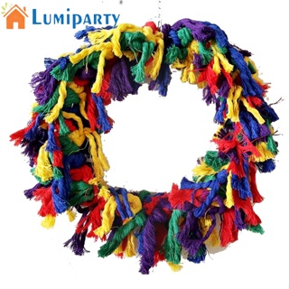 Lumiparty เชือกผ้าฝ้าย วงกลม ของเล่นเคี้ยวกัด สําหรับสัตว์เลี้ยง นกแก้ว (สุ่มสี)