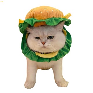 Com* ปลอกคอกรวย รูปแฮมเบอร์เกอร์ สําหรับสัตว์เลี้ยง สุนัข แมว ขนาดเล็ก