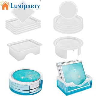 Lumiparty แม่พิมพ์ที่รองแก้ว ซิลิโคน ทรงสี่เหลี่ยม อเนกประสงค์ พร้อมที่วางแก้ว สําหรับเรซิ่นอีพ็อกซี่ Diy