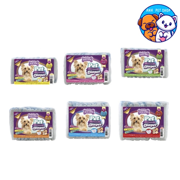BOKDOK / Pet Diapers ผ้าอ้อม น้องหมา น้องแมว Pet Diaper 1ห่อ /12 ชิ้น