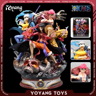 ฟิกเกอร์ PVC อนิเมะ One Piece Three Leader Monkey D Luffy Eustass Kid Trafalgar Law ของเล่นสะสม สําหรับเด็ก