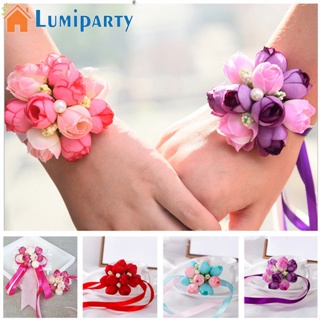 Lumiparty ข้อมือ ดอกไม้ 6 ชิ้น สําหรับเจ้าสาว เพื่อนเจ้าสาว ปาร์ตี้ งานพรอม