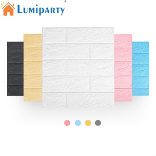 Lumiparty สติกเกอร์วอลเปเปอร์ ลายอิฐ 3d มีกาวในตัว กันน้ํา กันชน แบบนิ่ม