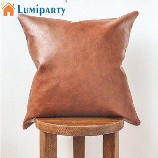 Lumiparty ปลอกหมอนหนัง สีพื้น สไตล์โมเดิร์น เรียบง่าย สําหรับตกแต่งห้องนอน ห้องนั่งเล่น โซฟา รถยนต์