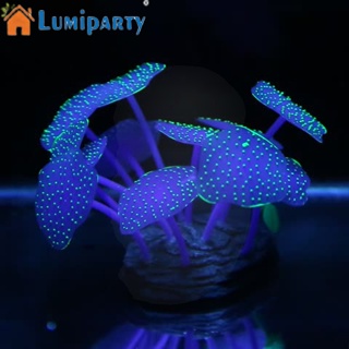 Lumiparty ปะการังจําลอง ซิลิโคน รูปเห็ด หลากสีสัน สําหรับตู้ปลา