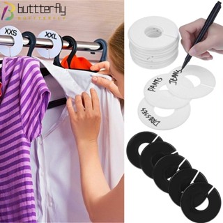 Buttterfly ห่วงแบ่งขนาดเสื้อผ้า ทรงกลม สะดวก อุปกรณ์เสริม สําหรับแขวนเสื้อผ้า 5 10 ชิ้น