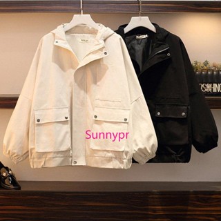 เสื้อแจ็กเก็ตเบสบอล คอโปโล ทรงหลวม สีพื้น แฟชั่นฤดูใบไม้ผลิ …