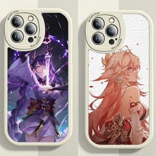 เคสโทรศัพท์มือถือหนังแกะ TPU ซิลิโคน ป้องกันเลนส์ ลาย Genshin Impact Beelzebul Wanderer Hu Tao สร้างสรรค์ สําหรับ Samsung Galaxy S23 Ultra S22 Plus S21 FE S21 S23 S22