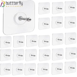 Buttterfly ตะขออะคริลิคใส อเนกประสงค์ สําหรับติดผนังห้องครัว 25 ชิ้น