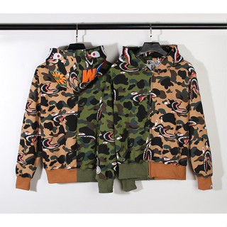 ใหม่ เสื้อกันหนาว มีฮู้ด ลายหัวฉลาม Camo Colorblock แฟชั่นสําหรับผู้ชาย และผู้หญิง 2023