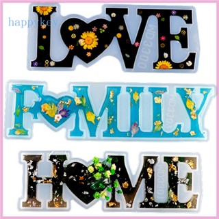 Hap LOVE FAMILY HOME แม่พิมพ์เรซิ่น อีพ็อกซี่ ลายตัวอักษรภาษาอังกฤษ สําหรับทําเครื่องประดับ