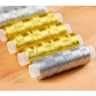 ด้ายเย็บผ้า สีทอง และสีเงิน 200 ขนาด สําหรับทําเครื่องประดับ แฮนด์เมด DIY