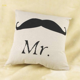 (ลดราคาสูง)oyalking.th ใหม่ ปลอกหมอน ลาย Mr Mustache Mrs Lips สําหรับตกแต่งบ้าน โซฟา