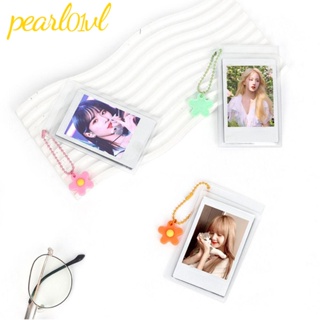 Pearl01 โปสการ์ด PVC แบบใส กันฝุ่น ขนาดเล็ก 3 นิ้ว พกพาง่าย สําหรับใส่บัตรรถบัส 5 ชิ้น