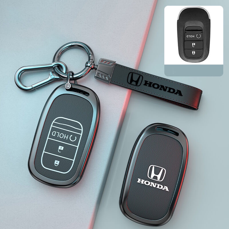 เคสกุญแจรีโมทรถยนต์ หนัง และโลหะ สําหรับ Honda HRV 2022 HRV 2023