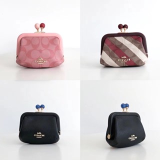  ใหม่ กระเป๋าสตางค์ กระเป๋าใส่เหรียญ พิมพ์ลาย Prse Kiss Lock สีพื้น สําหรับผู้หญิง