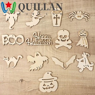 Quillan จี้ป้ายแท็กไม้ รูปฟักทอง สําหรับแขวนตกแต่ง DIY