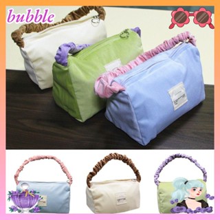 Bubble กระเป๋าถือ กระเป๋าเครื่องสําอาง ผ้าลูกฟูก อเนกประสงค์ จุของได้เยอะ สีแคนดี้ สําหรับผู้หญิง
