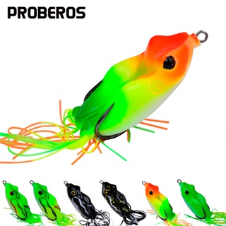 Proberos เหยื่อตกปลาซิลิโคน แบบนิ่ม รูปกบลอยน้ํา 6.5 ซม.-16 กรัม พร้อมกระโปรง 1 ชิ้น