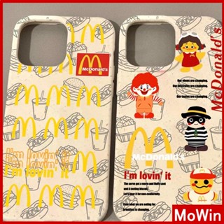 Mowin - เข้ากันได้สำหรับ เคสไอโฟน เคสไอโฟน11 เคส iphone 11 เป็นมิตรกับสิ่งแวดล้อมย่อยสลายได้เคสสีขาวกันกระแทกป้องกันตัวอักษรสีเหลืองเรียบง่าย M เข้ากันได้กับ iPhone 14 Pro max 13 Pro max 12 Pro Max 11 XR XS 7 8Plus