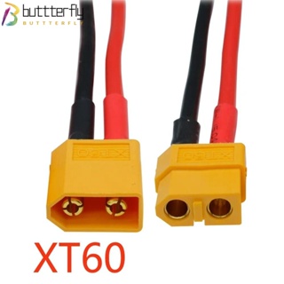 Buttterfly สายเคเบิลเชื่อมต่อ XT60 พร้อมปลอกหุ้ม ปลั๊กตัวผู้ ตัวเมีย 14AWG 12AWG XT60H 10 ซม. 15 ซม. XT60 ชุบทอง สําหรับโดรนบังคับ FPV