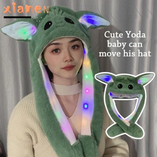 Xianen Yoda หมวกปาร์ตี้ น่ารัก กระพริบ หู ขยับได้ หมวกตลก