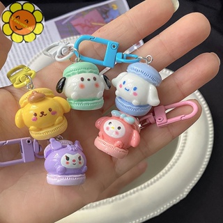 SANRIO Yescont พวงกุญแจ จี้รูปหัวใจน่ารัก สีมาการอง สไตล์ญี่ปุ่น สําหรับนักเรียนผู้หญิง