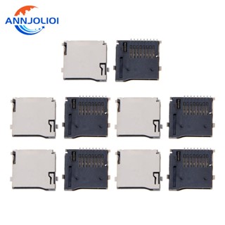 Ann ซ็อกเก็ตเชื่อมต่อการ์ด SD PCB 9 Pin 10 ชิ้น